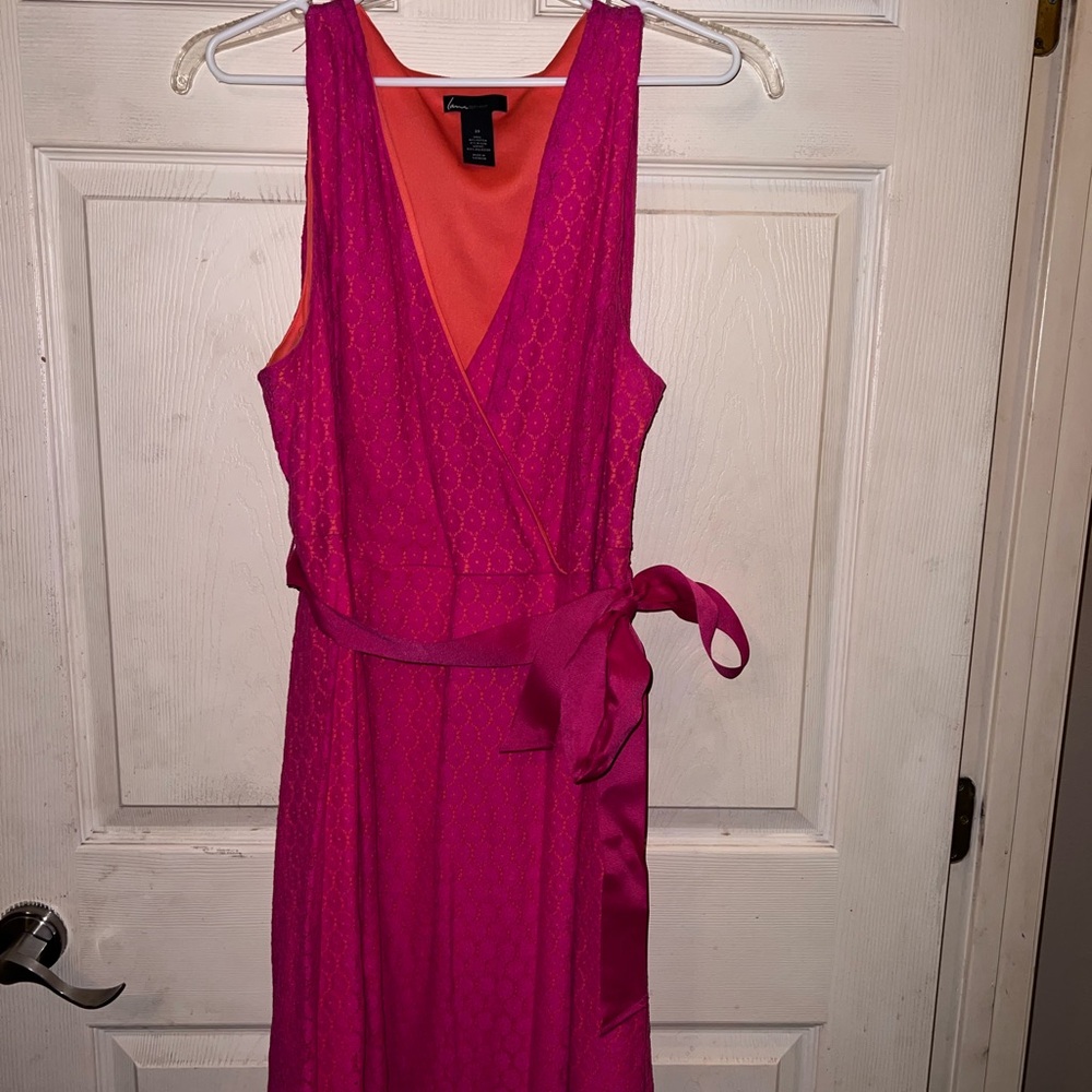 Lane Bryant Vibrant Pink Midi Dress
